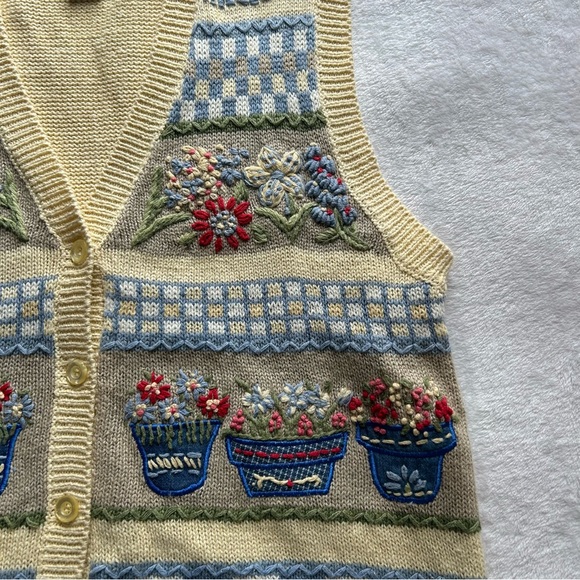 Koret City Blues Knitted Sweater Vest, 55% Ramie, 45% Cotton ( Size S ) - Picture 7 of 7